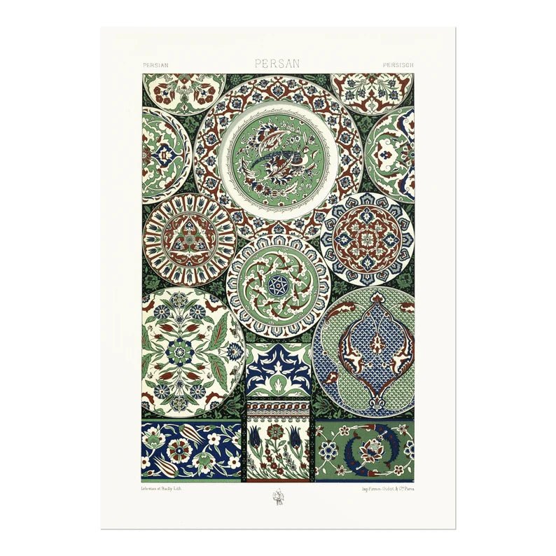 ALBERT RACINET - Persian Pattern Lithograph from 'L'ornement Polychrome' - Pathos Studio - Art Prints