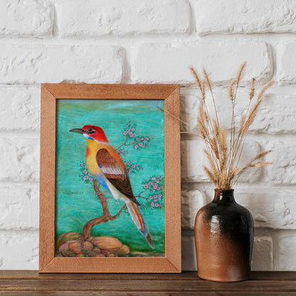 Bee - Eater (Traditional Persian Miniature Art) - Pathos Studio - Art Prints