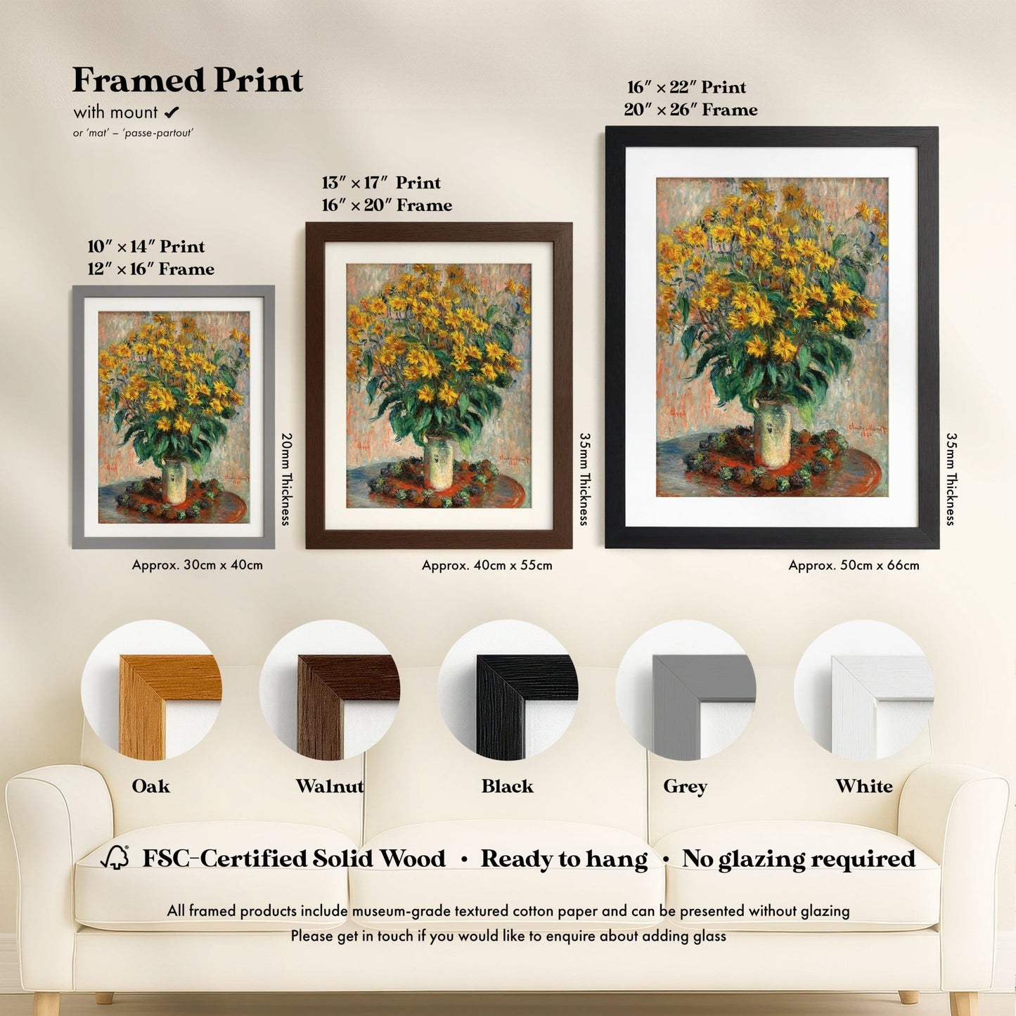 Claude Monet - Jerusalem Artichoke Flowers | Art Prints | Pathos Studio