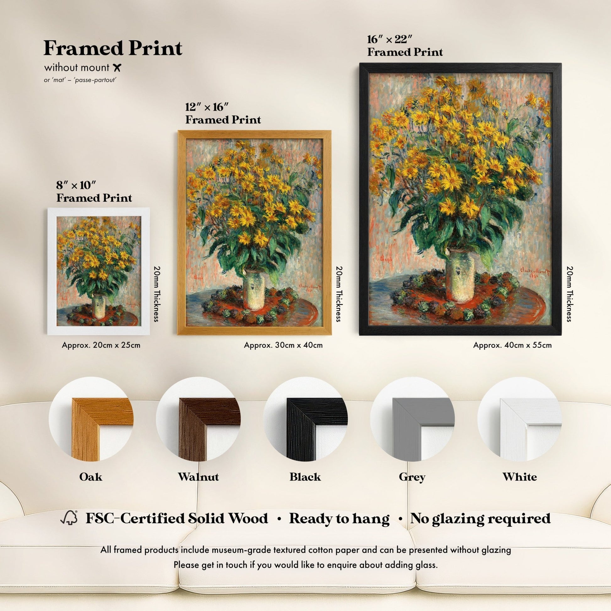 Claude Monet - Jerusalem Artichoke Flowers | Art Prints | Pathos Studio
