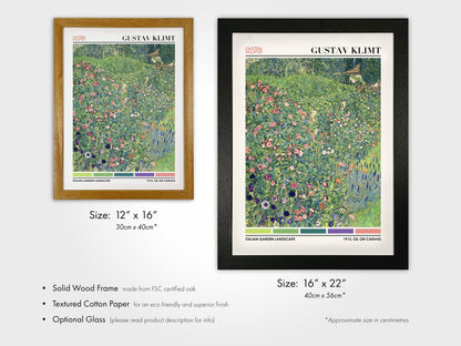 GUSTAV KLIMT - Italian Garden Landscape (Color Palette Poster) - Pathos Studio - Art Prints