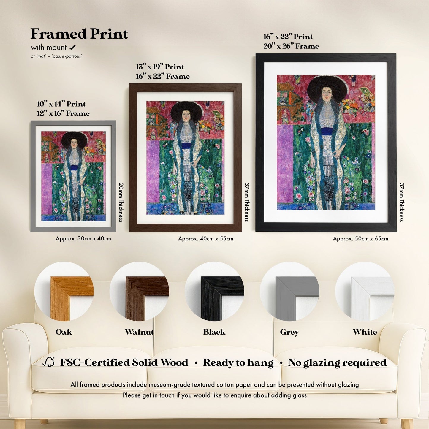 Gustav Klimt - Portrait of Adele Bloch - Bauer II | Art Prints | Pathos Studio