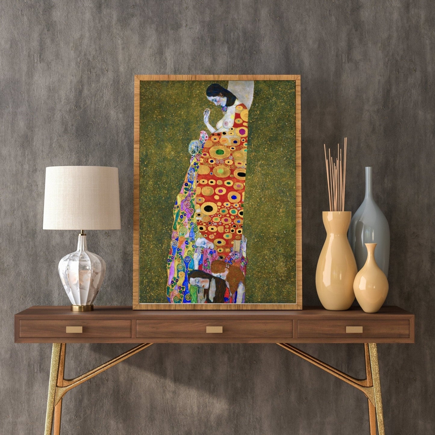 Gustav Klimt - Set Of 3 Gold Portrait Prints - Pathos Studio - Art Print Sets