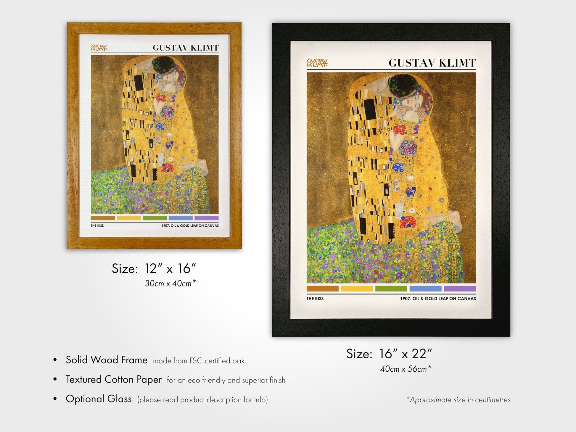 GUSTAV KLIMT - The Kiss (Color Palette Poster) - Pathos Studio - Art Prints