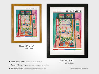 Henri Matisse - Open Window (Color Palette Poster) | Art Prints | Pathos Studio