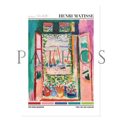 Henri Matisse - Open Window (Color Palette Poster) | Art Prints | Pathos Studio