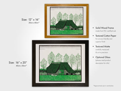 Julie De Graag - Farmhouse With Thatched Roof | Art Prints | Pathos Studio