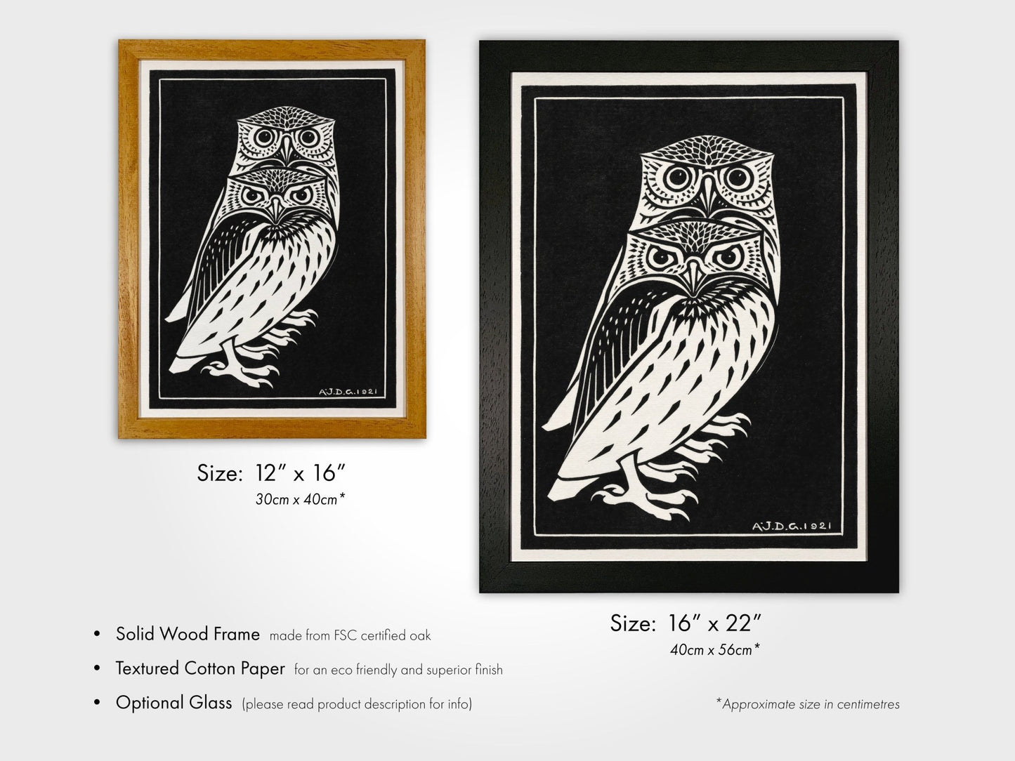 Julie De Graag - Two Owls | Art Prints | Pathos Studio