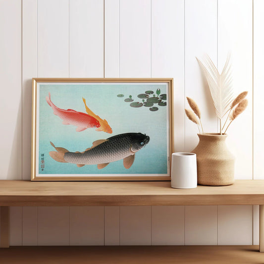 OHARA KOSON - Common and Golden Carp - Pathos Studio - Art Prints