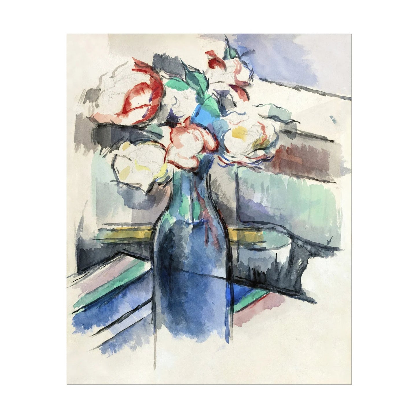 PAUL CÉZANNE - Roses In a Bottle - Pathos Studio - Art Prints