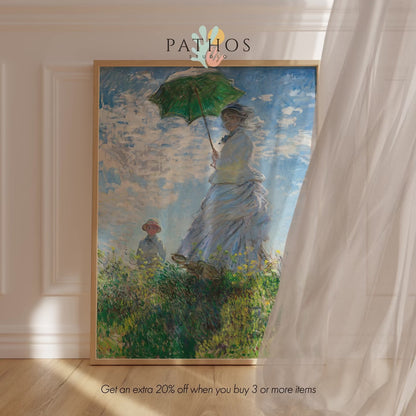 La Femme à l'ombrelle - Madame Monet et son fils