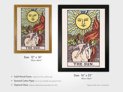 Set of 3 Tarot Card Prints: The Sun, The Moon & The Star - Pathos Studio - Art Print Sets