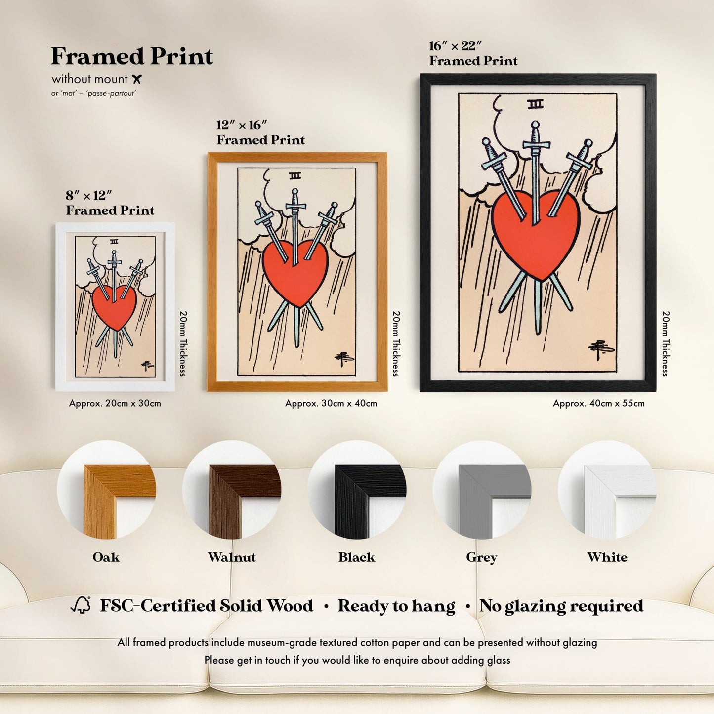 Tarot Art - 3 of Swords | Art Prints | Pathos Studio