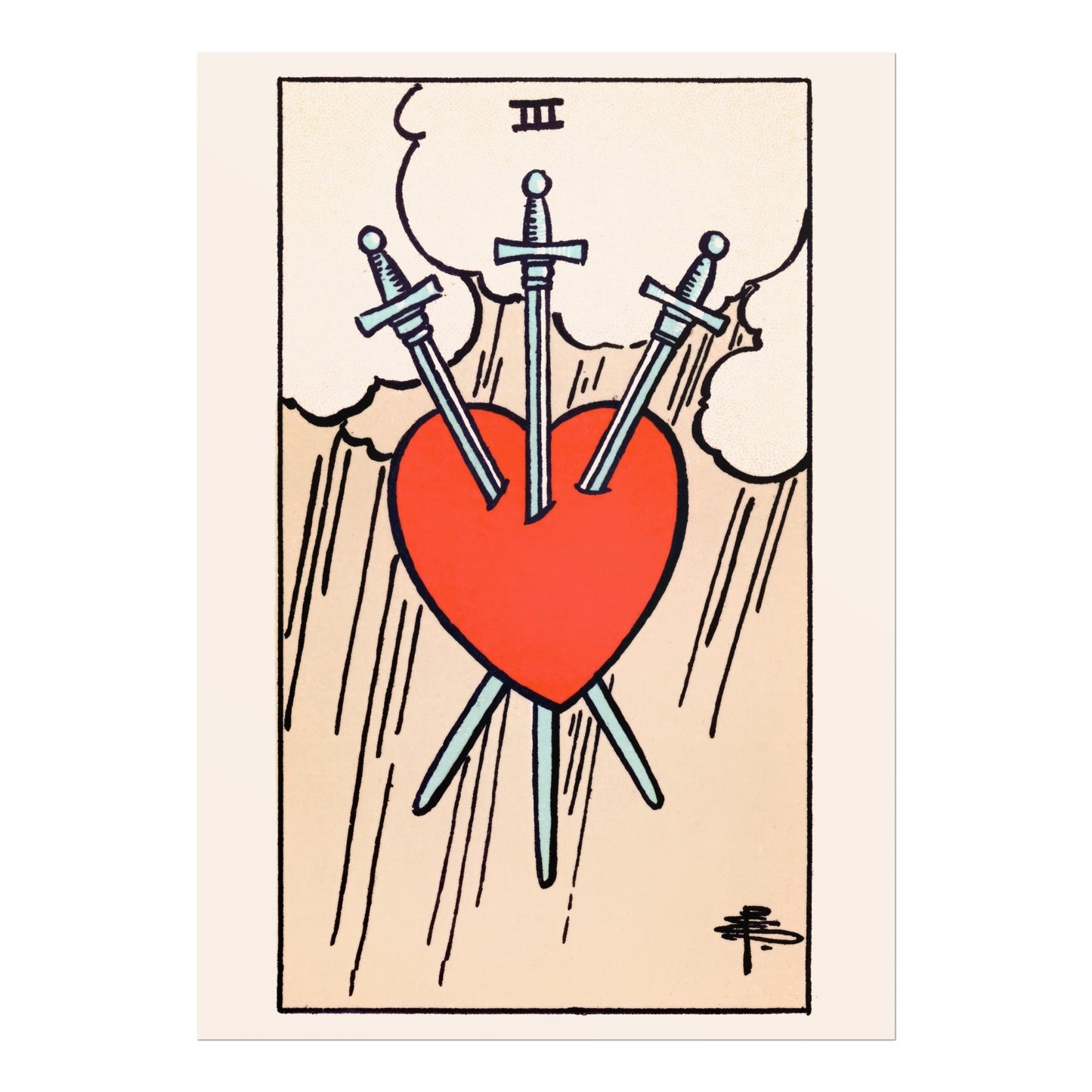 Tarot Art - 3 of Swords | Art Prints | Pathos Studio
