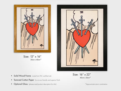 Tarot Art - 3 of Swords | Art Prints | Pathos Studio
