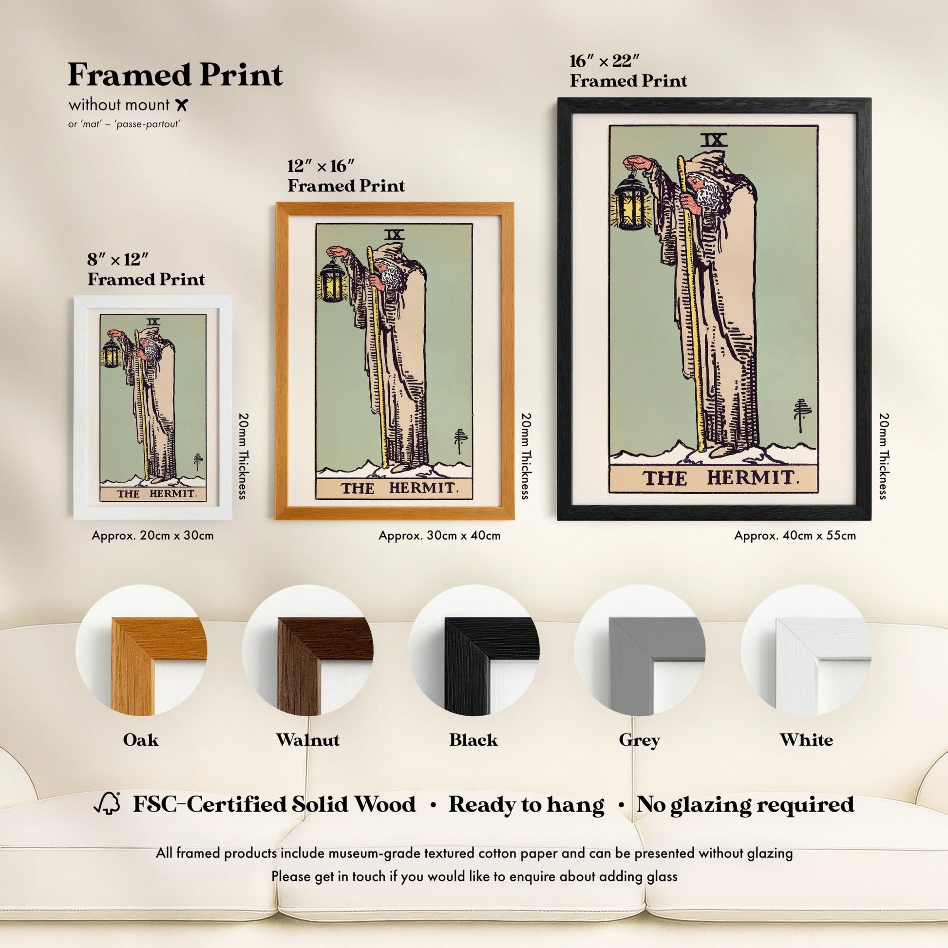 Tarot Art - IX The Hermit | Art Prints | Pathos Studio