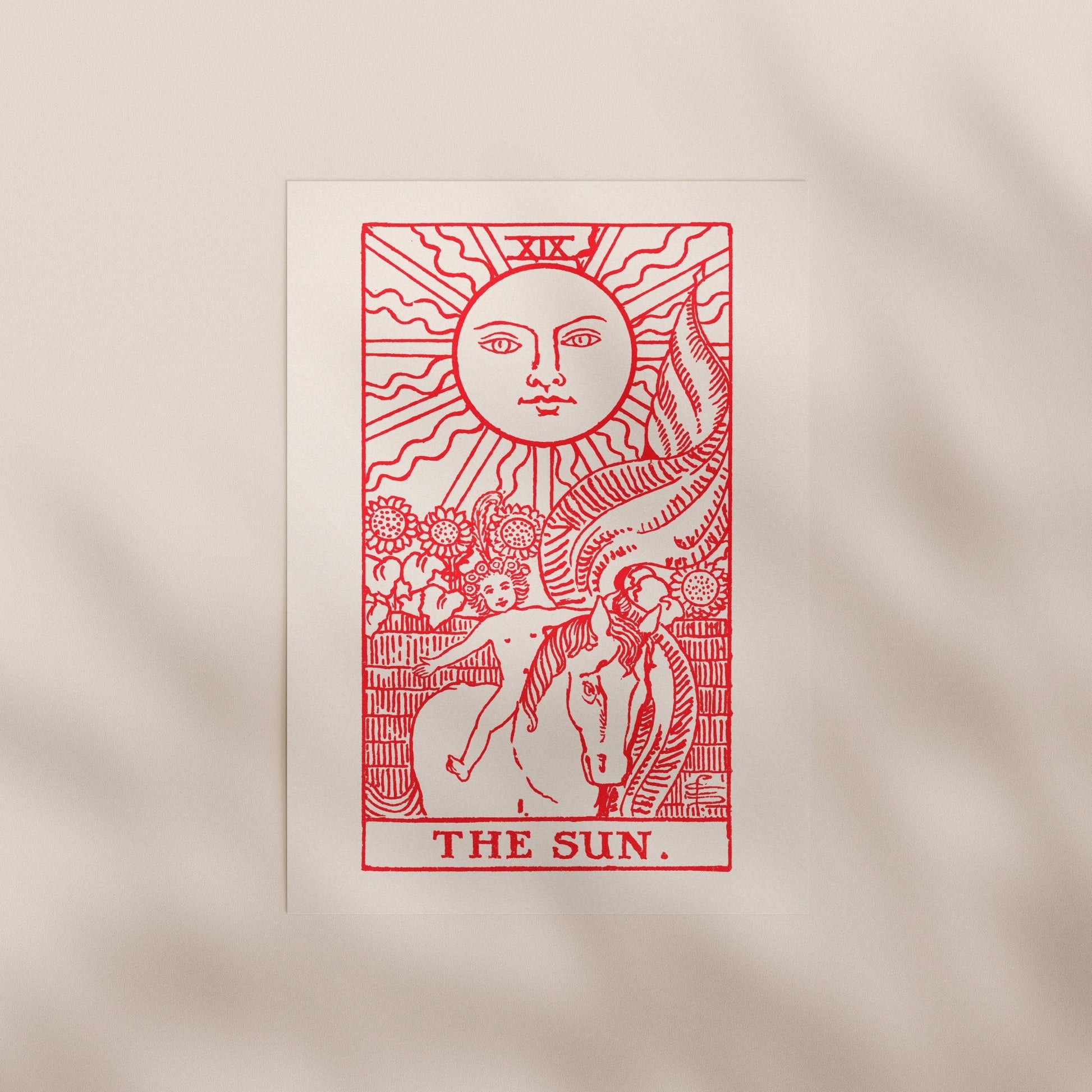 Tarot Art - XIX The Sun (Red) | Art Prints | Pathos Studio