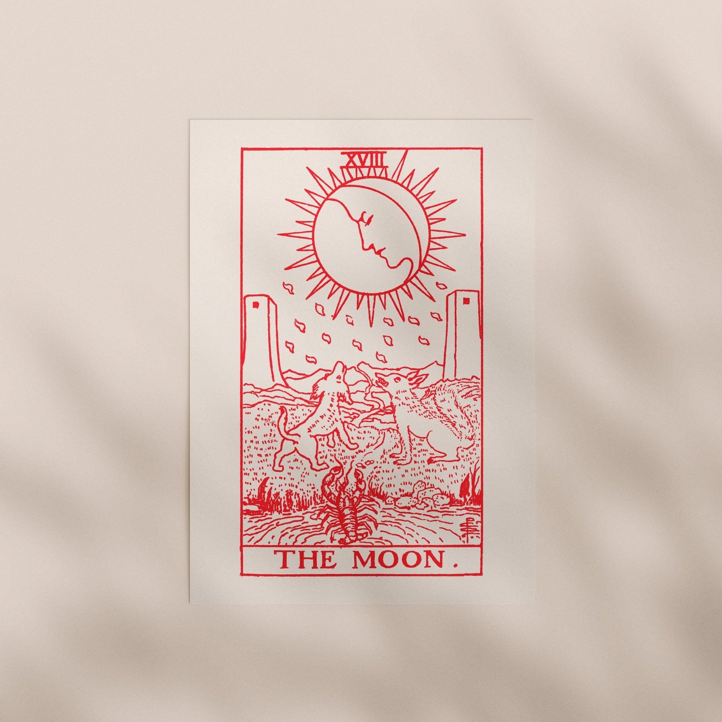 Tarot Art - XVIII The Moon (Red) | Art Prints | Pathos Studio