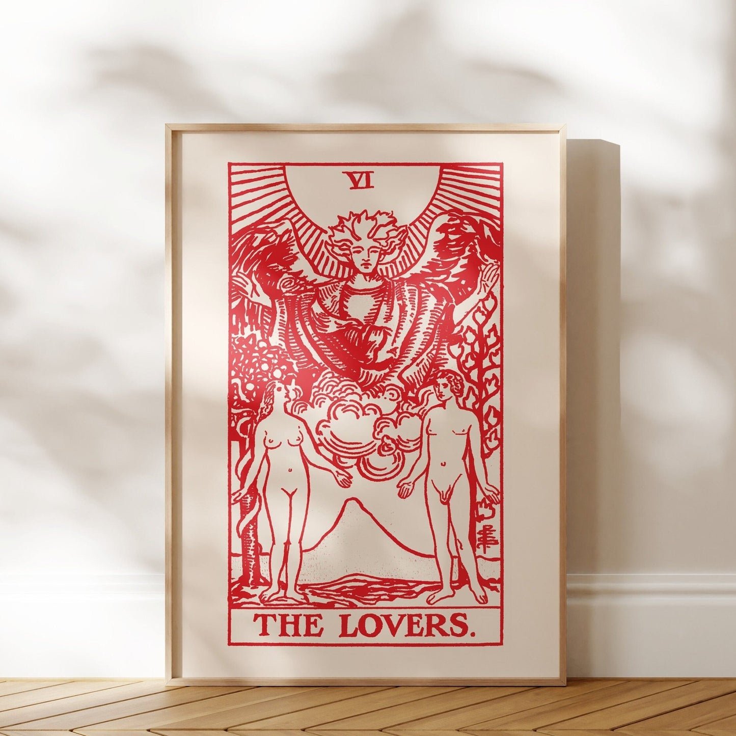 Tarot Card Print: VI The Lovers (Red) - Pathos Studio - Art Prints