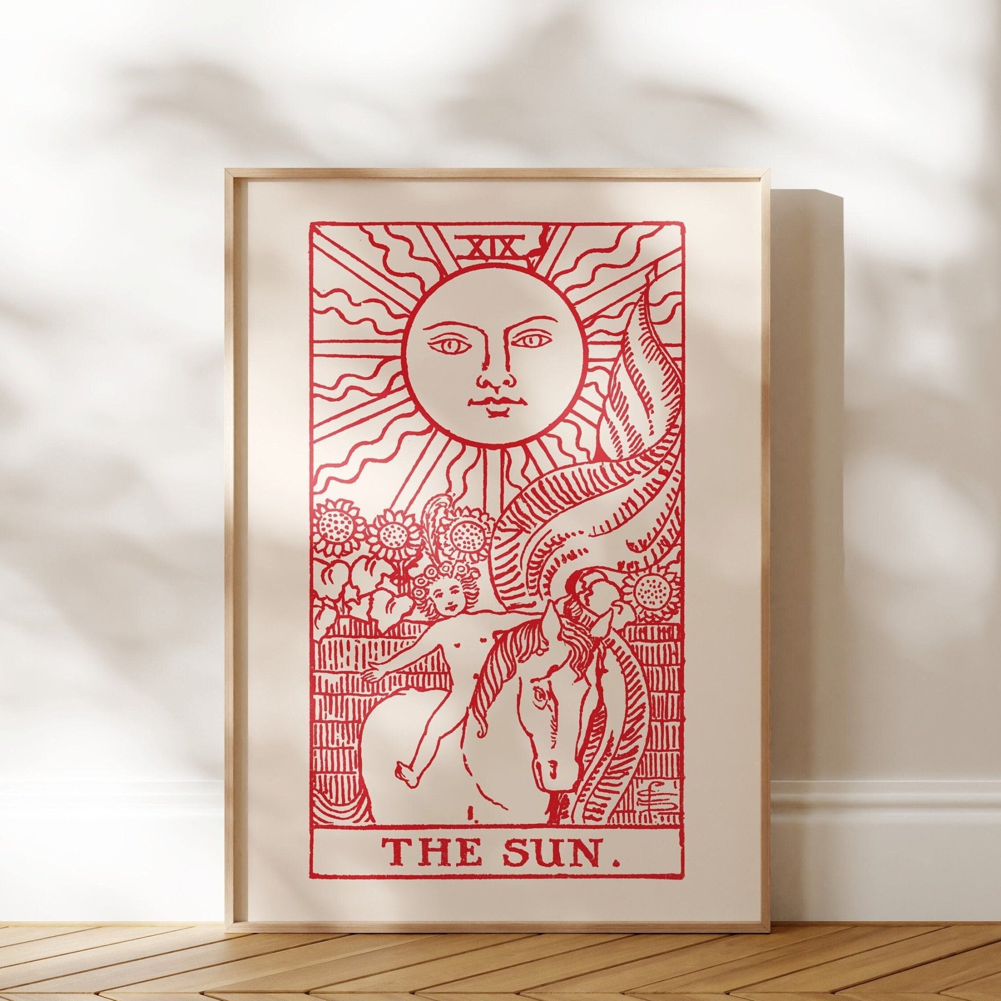 Tarot Card Print: XIX The Sun (Red) - Pathos Studio - Art Prints