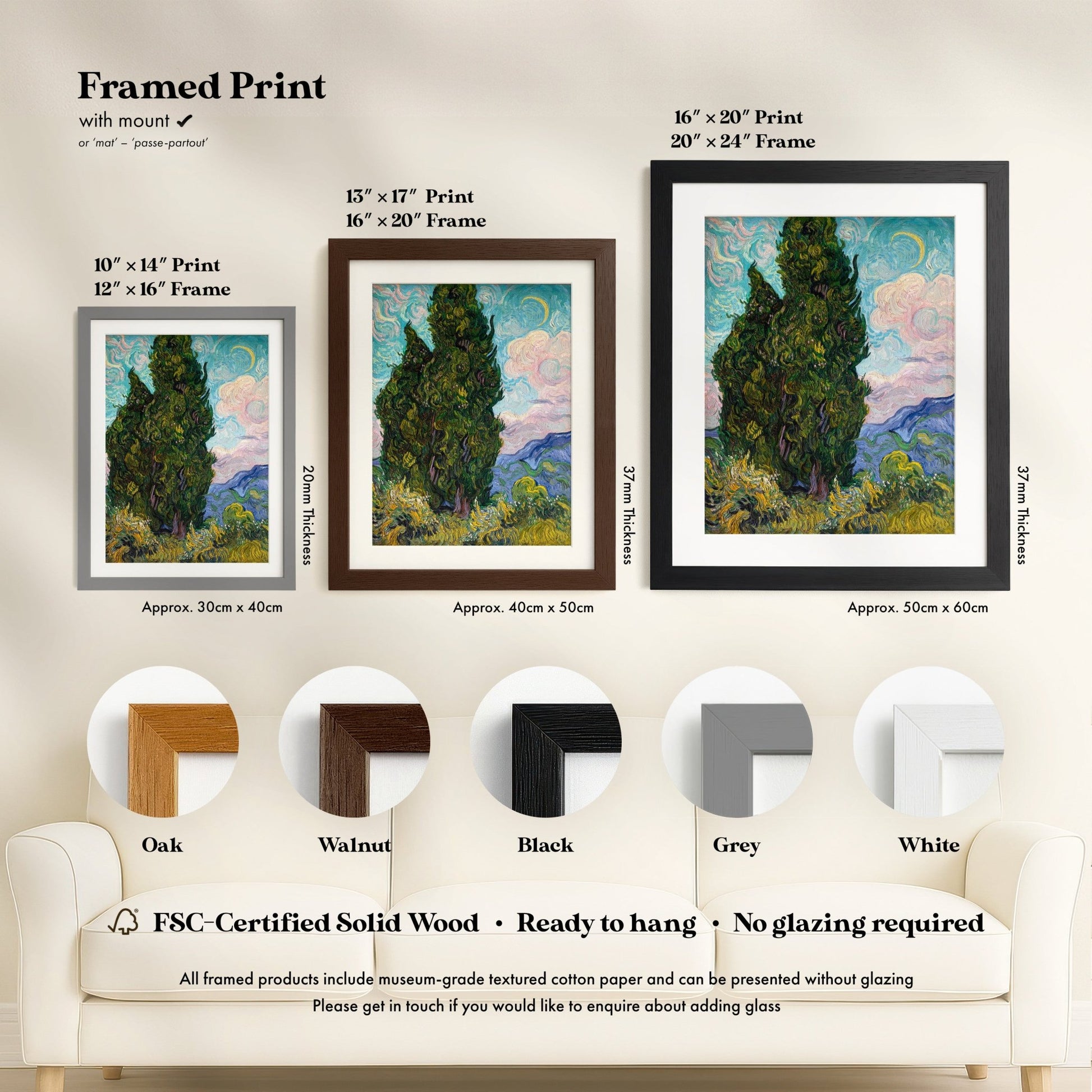 Vincent Van Gogh - Cypresses | Art Prints | Pathos Studio