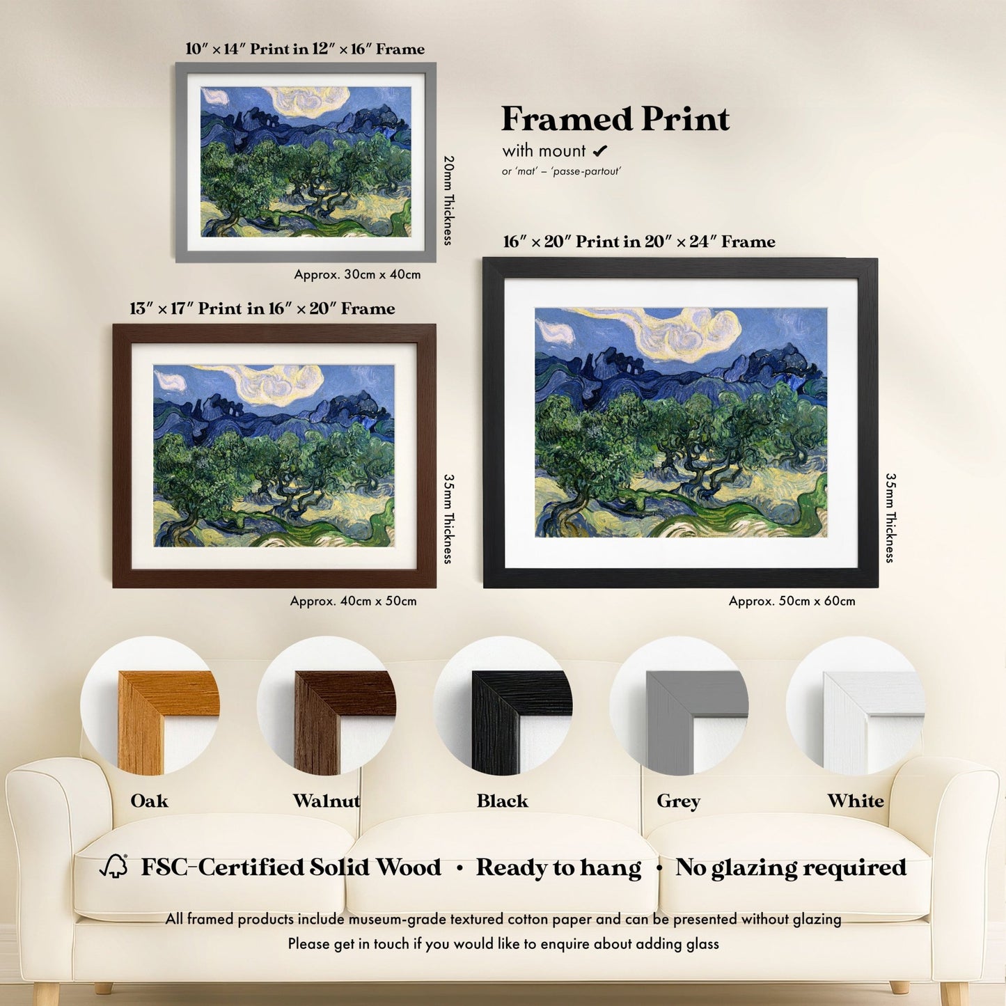 Vincent Van Gogh - Olive Trees with the Alpilles in Background | Art Prints | Pathos Studio