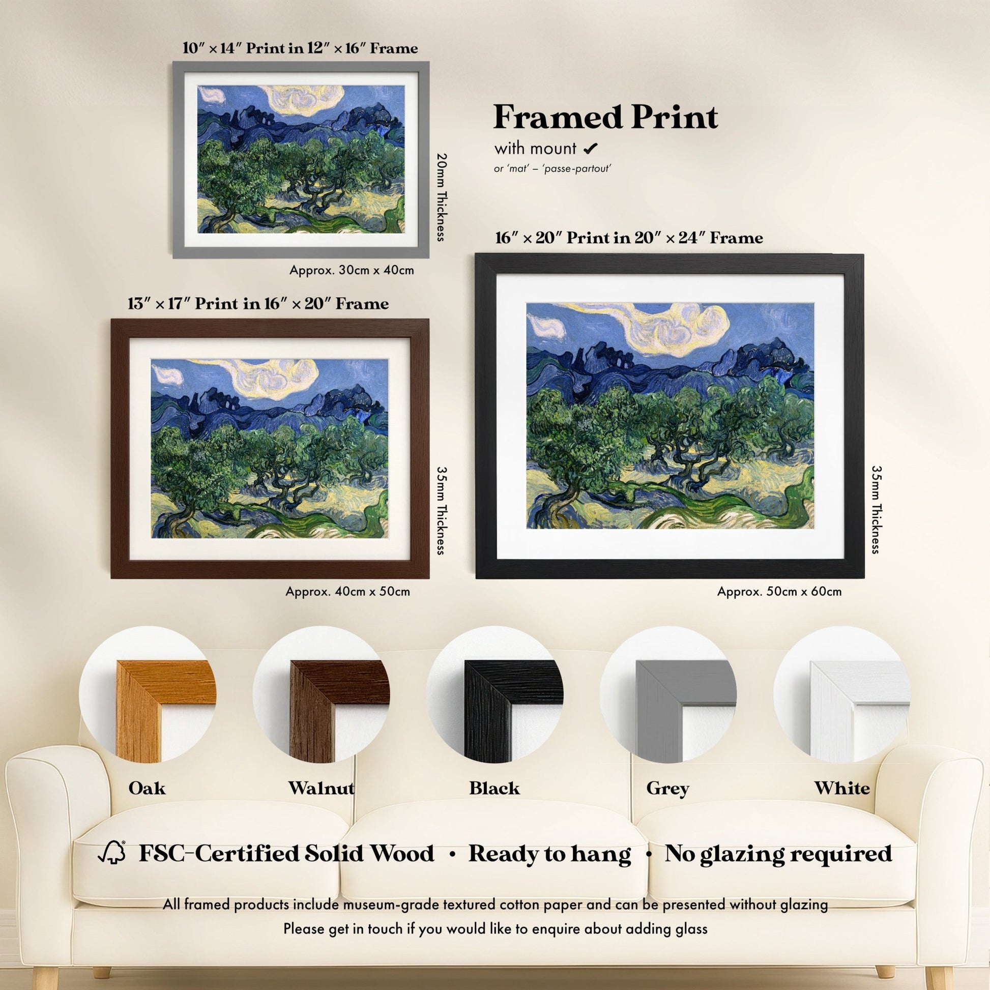 Vincent Van Gogh - Olive Trees with the Alpilles in Background | Art Prints | Pathos Studio