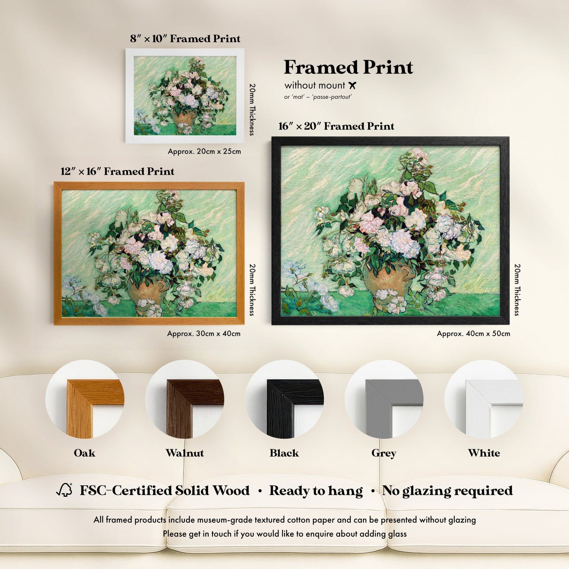 Vincent Van Gogh - Roses | Art Prints | Pathos Studio