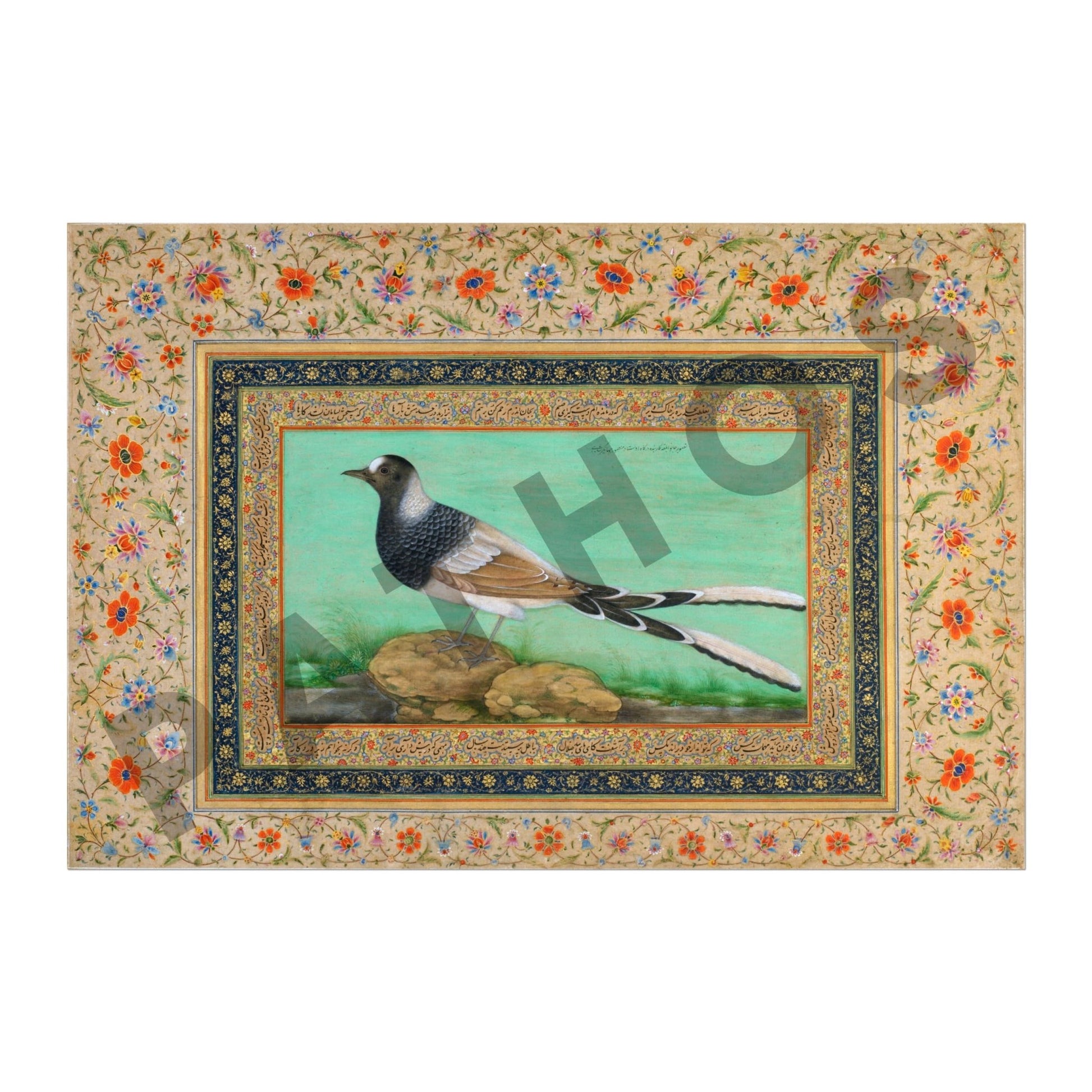 A Spotted Forktail (Traditional Persian Miniature Art) - Pathos Studio - Posters, Prints, & Visual Artwork