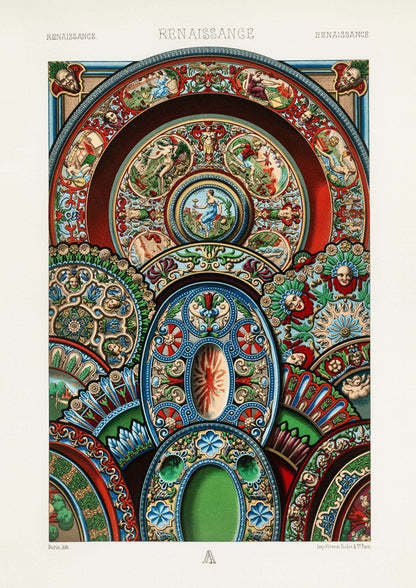 ALBERT RACINET - Renaissance-Muster-Lithographie aus „L'ornement Polychrome“