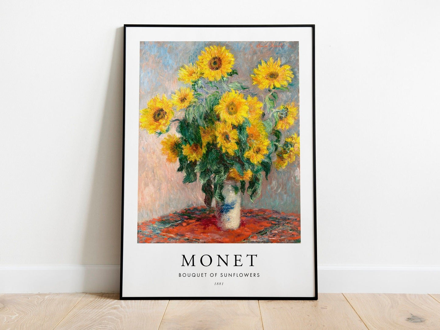 CLAUDE MONET - Blumenstrauß aus Sonnenblumen (Posterstil)
