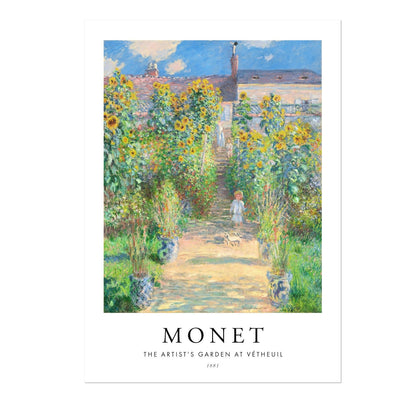 CLAUDE MONET - Le jardin de l'artiste à Vétheuil (style affiche)
