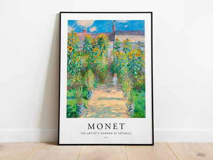 CLAUDE MONET - Le jardin de l'artiste à Vétheuil (style affiche)