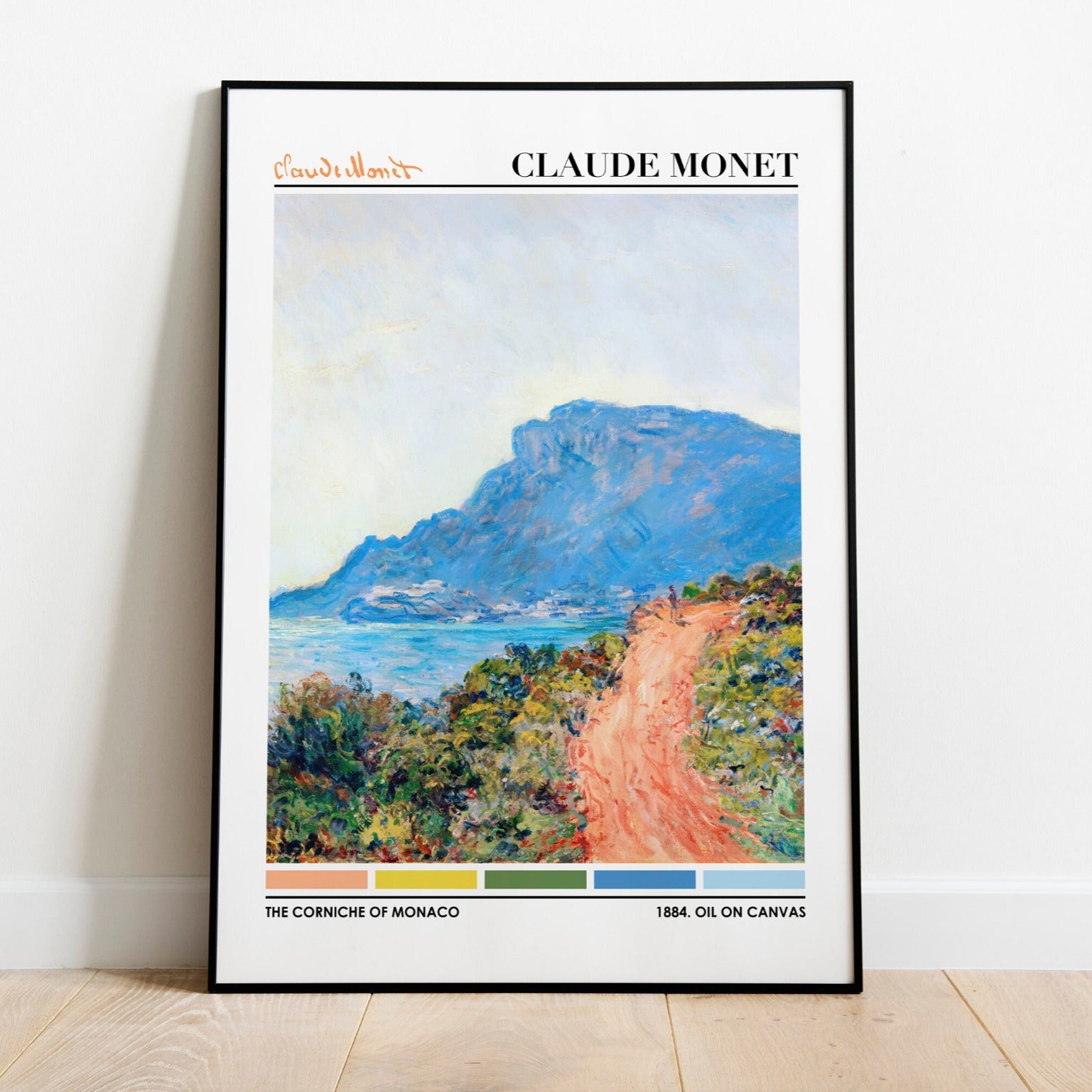 CLAUDE MONET - The Corniche Of Monaco (Color Palette Print) - Pathos Studio - Art Prints