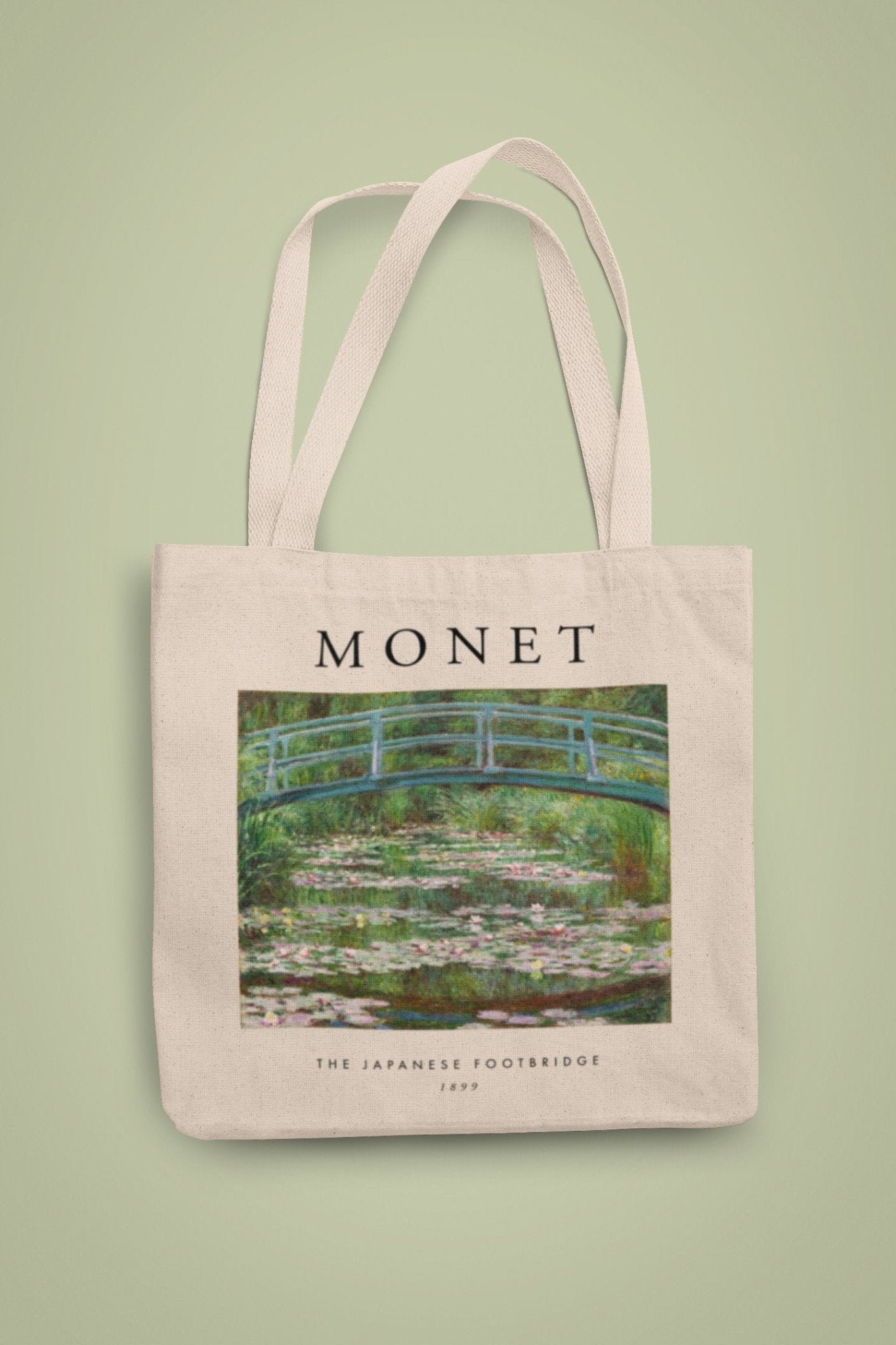 CLAUDE MONET - The Japanese Footbridge Tote Bag - Pathos Studio - Tote Bags