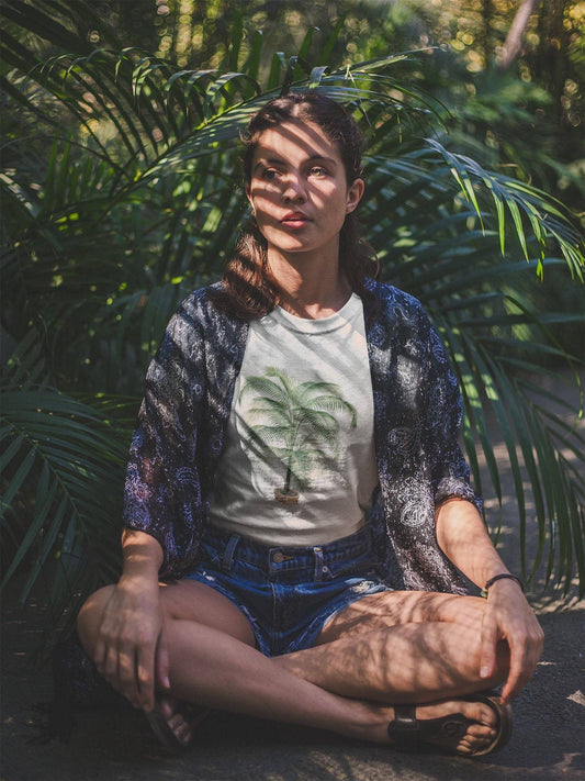 Coconut Palm Tree - Vintage Botanical Print T-Shirt - Pathos Studio -