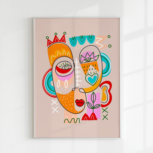 Colourful Abstract Face 2 - Pathos Studio - Art Prints