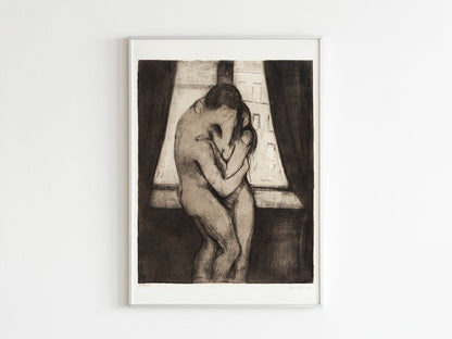 EDVARD MUNCH - The Kiss (Hi-Res Expressionist Giclée Modern Sketch Art Print) also available Framed - Pathos Studio - Art Prints