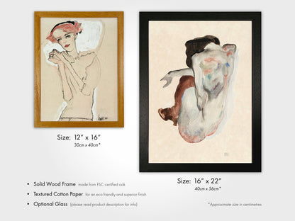 EGON SCHIELE - Crouching Nude In Shoes And Stockings - Pathos Studio - Art Prints