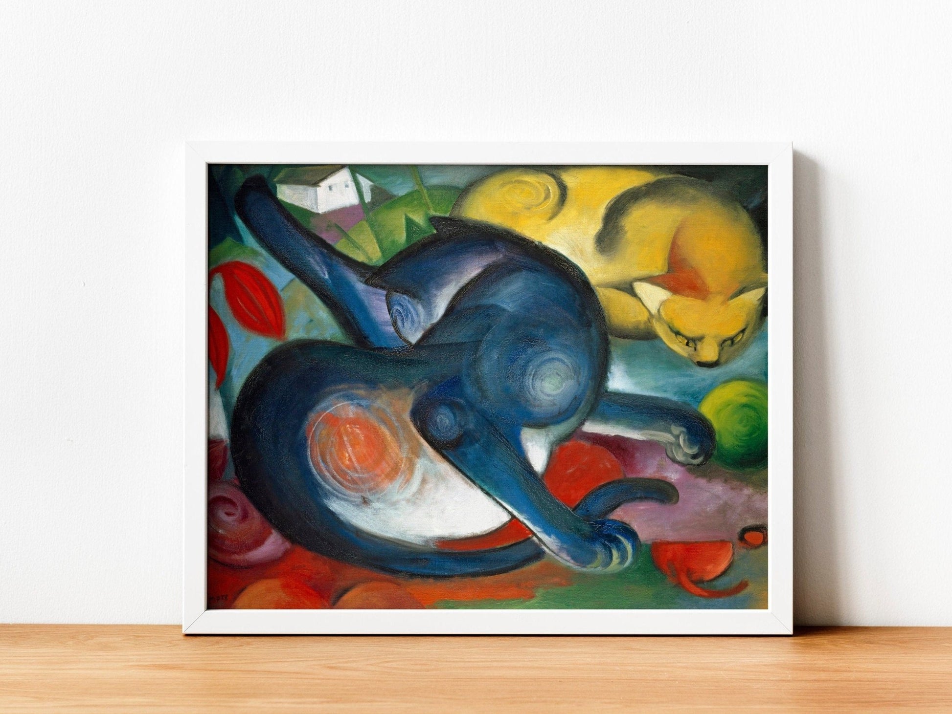 FRANZ MARC - Two Cats, Blue & Yellow - Pathos Studio - Art Prints