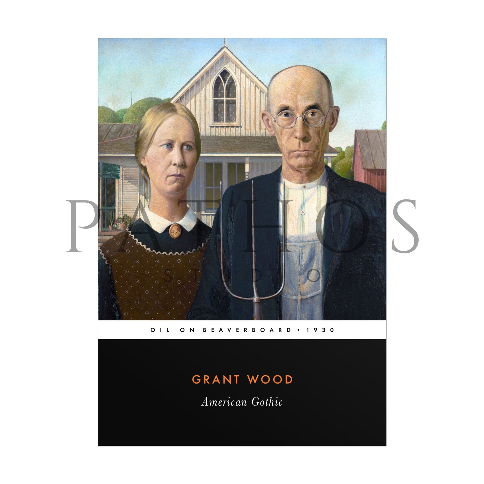 GRANT WOOD - American Gothic (Vintage Classic Style) - Pathos Studio - Art Prints