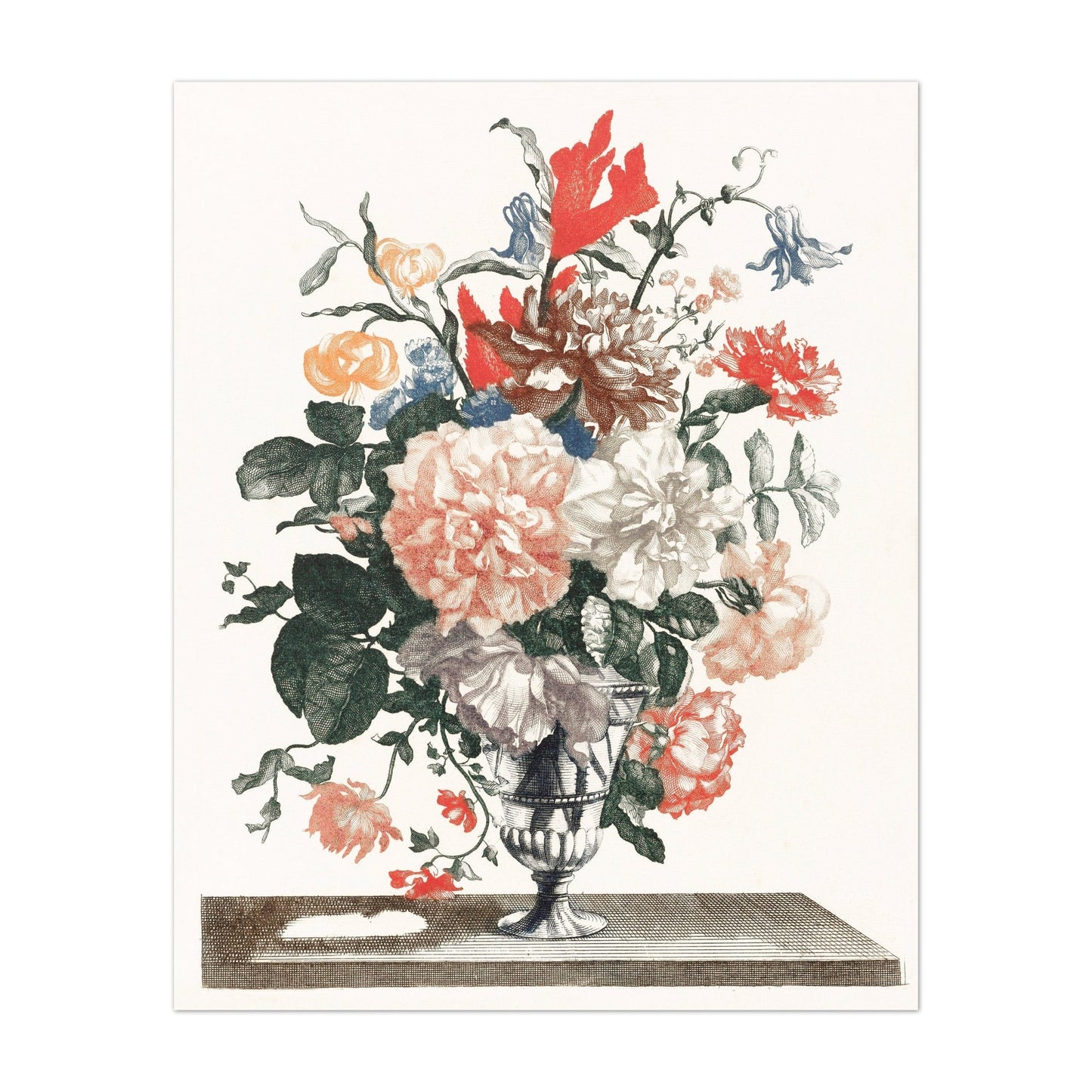 JOHAN TEYLER - Flowers In A Glass Vase (À La Poupée)