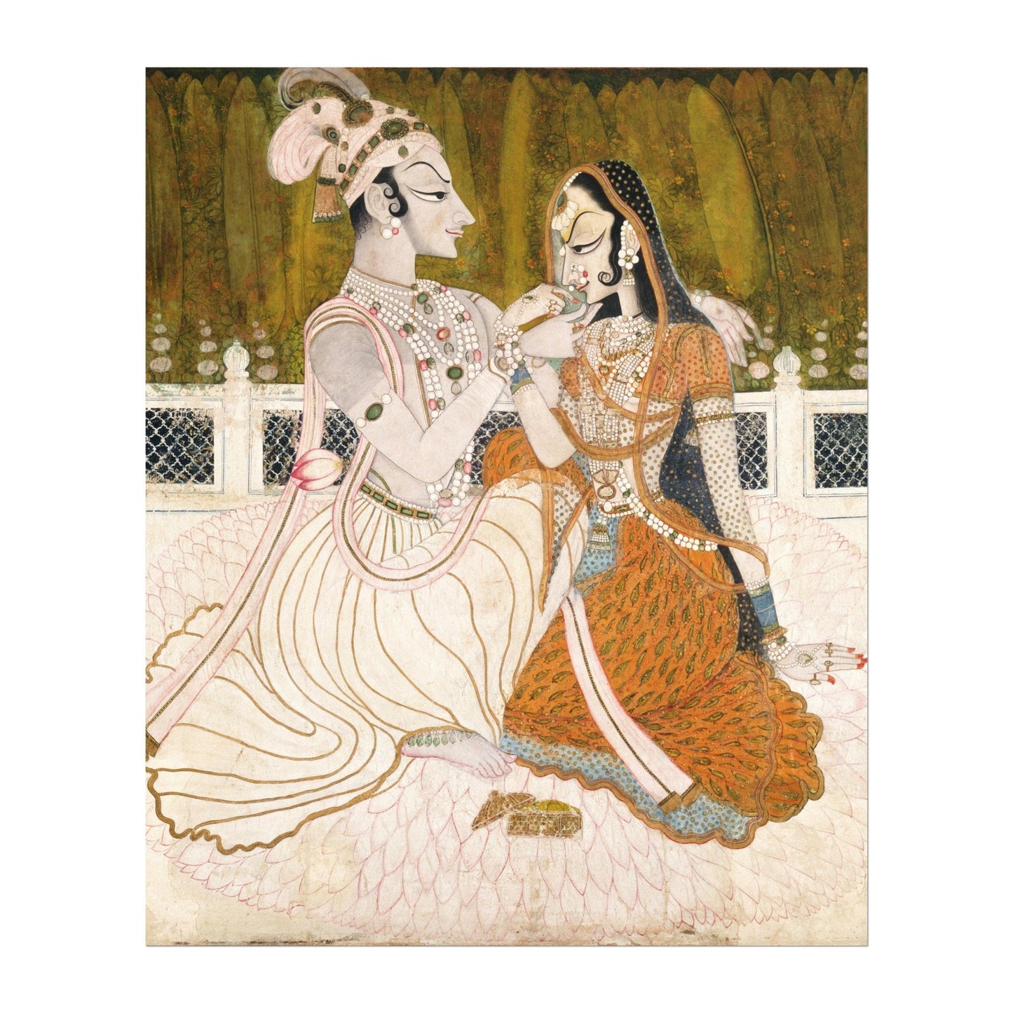 Krishna et Radha (peinture traditionnelle indienne / hindoue)