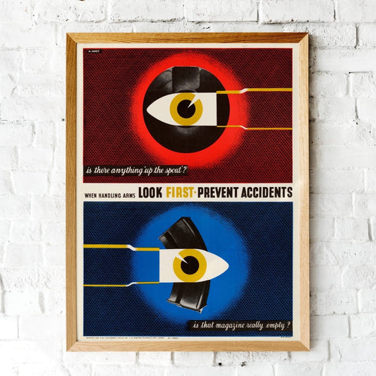 Look First Prevent Accidents (Vintage WWII poster by Abram Games) - Pathos Studio - Art Prints
