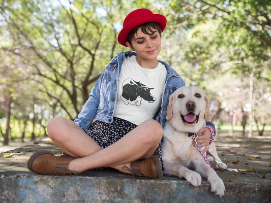 Liegende Kuh – T-Shirt mit Vintage-Animal-Print