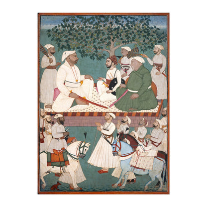 Maharaja Sidh Sen recevant une ambassade (peinture miniature indienne traditionnelle)