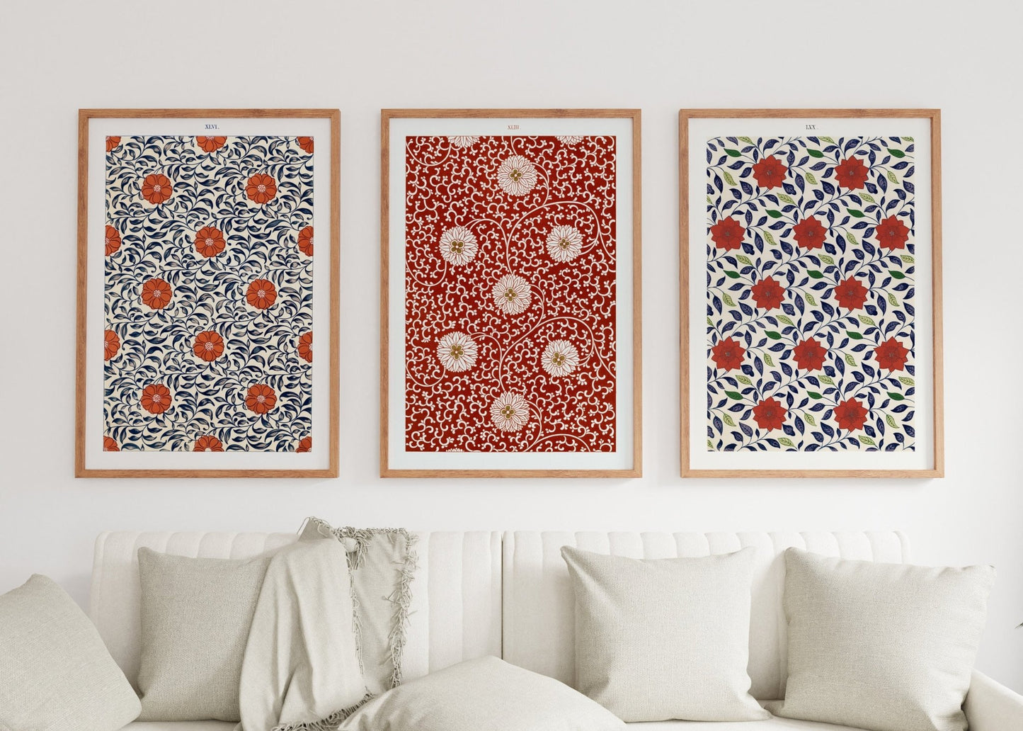 OWEN JONES - Set of 3 Chinese Ornament Floral Patterns - Pathos Studio - Art Print Sets