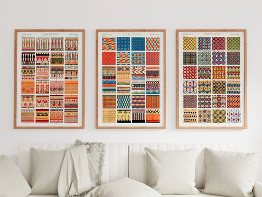 OWEN JONES - Set of 3 Egyptian Ornament Patterns - Pathos Studio - Art Print Sets