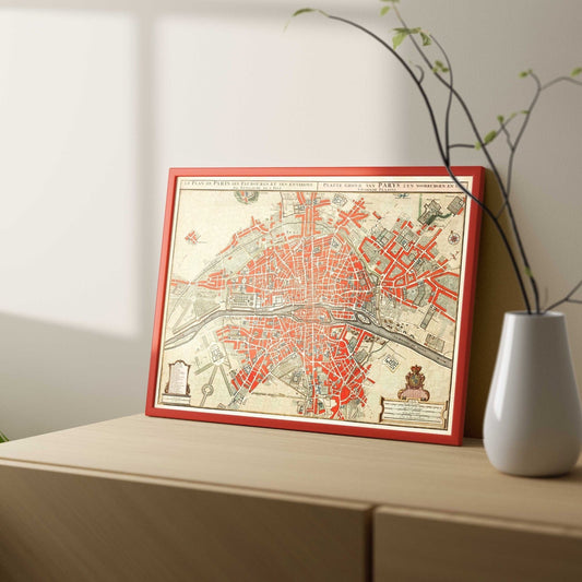 Plattegrond Van Parijs (Paris City Vintage Map) - Pathos Studio - Art Prints