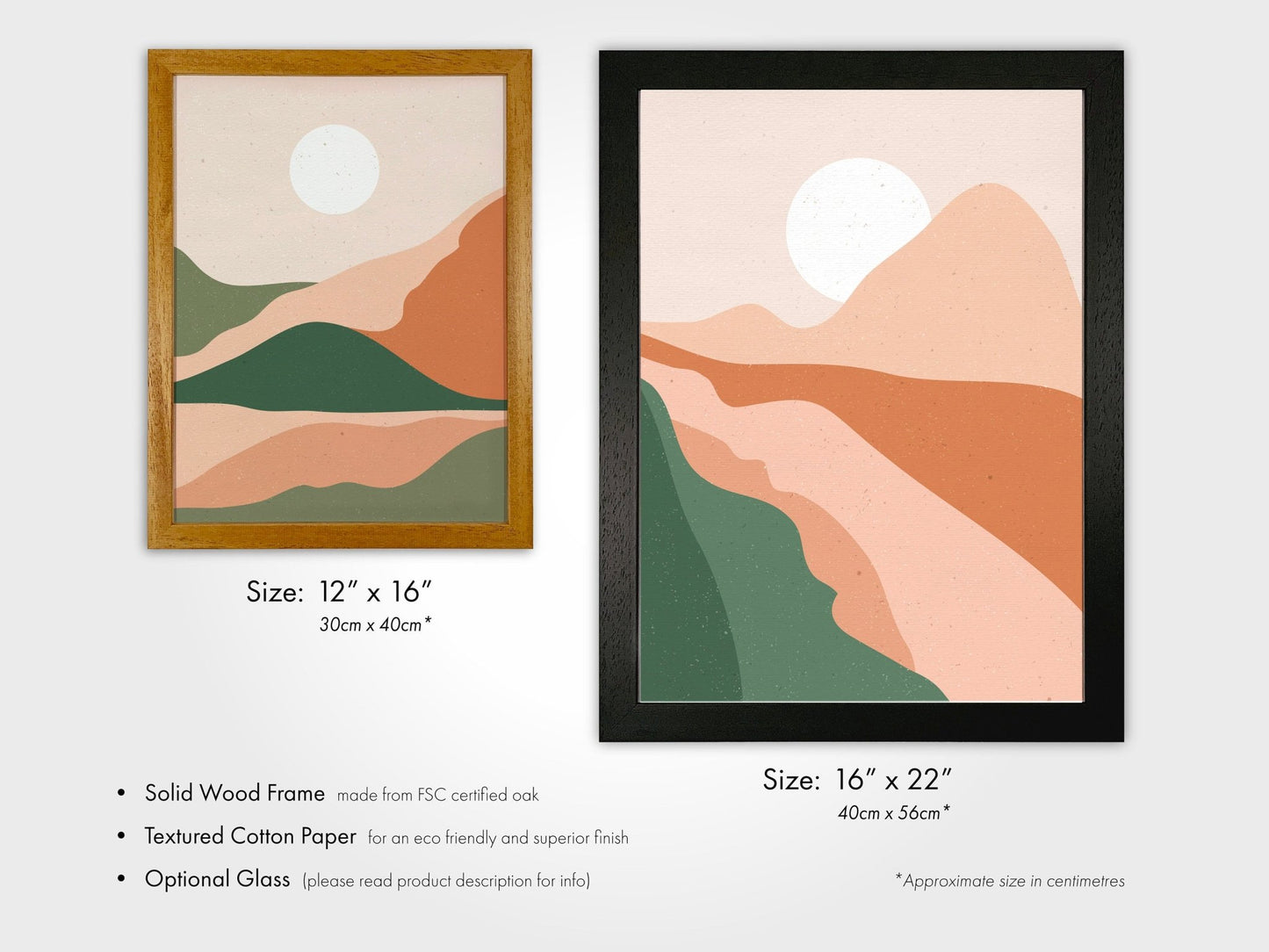 Set of 3 Abstract Landscape Prints - Pathos Studio - Art Print Sets